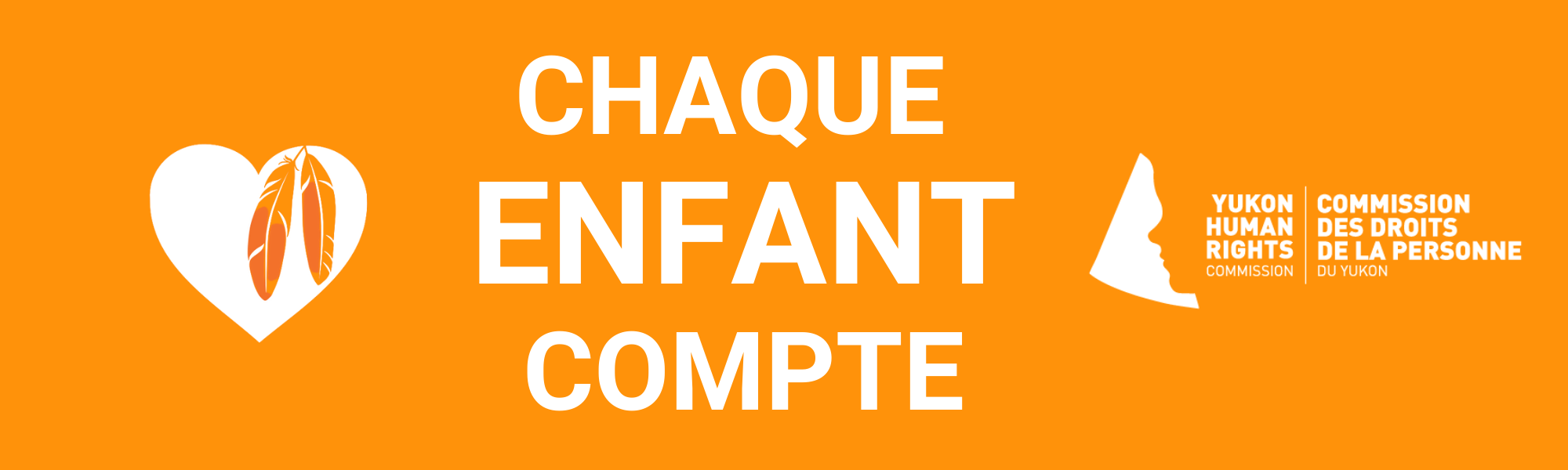 Texte Chaque Enfant Compte sur un fonde orange